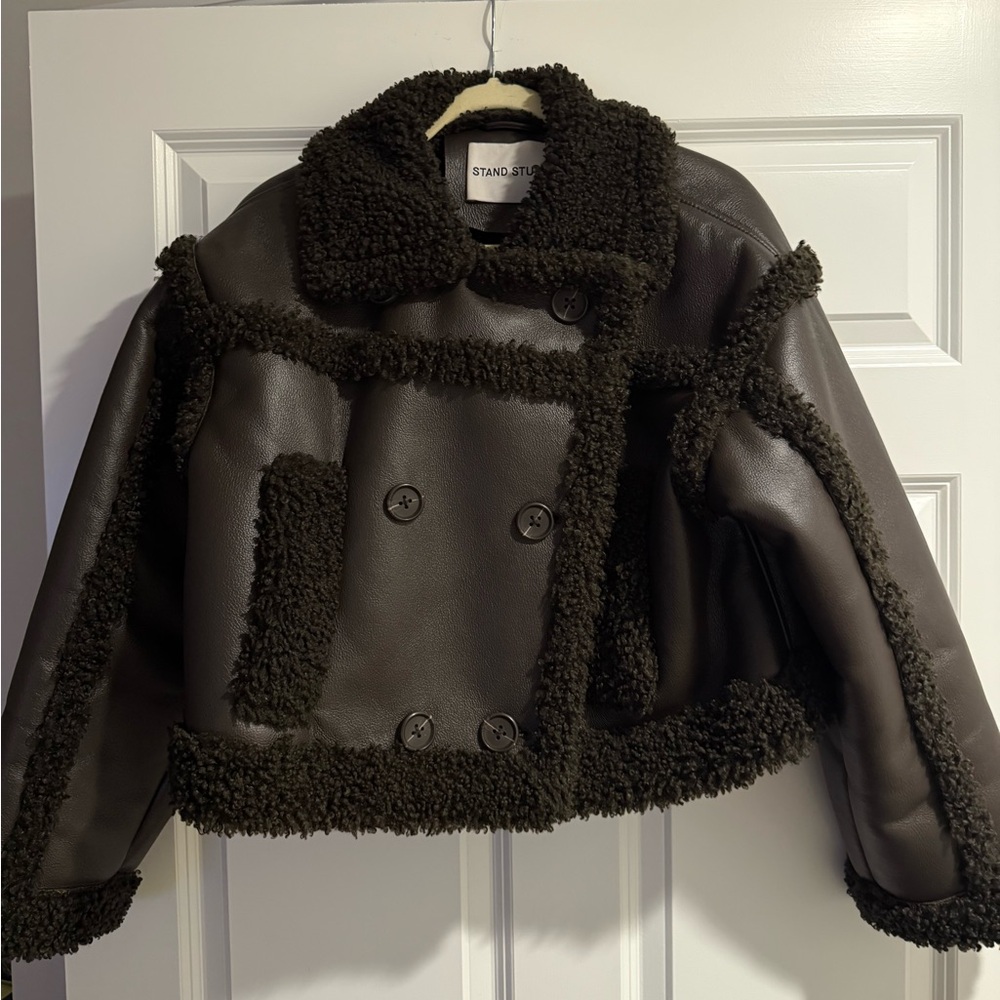 Stand Studio Dark Brown Shearling Jacket - image 4